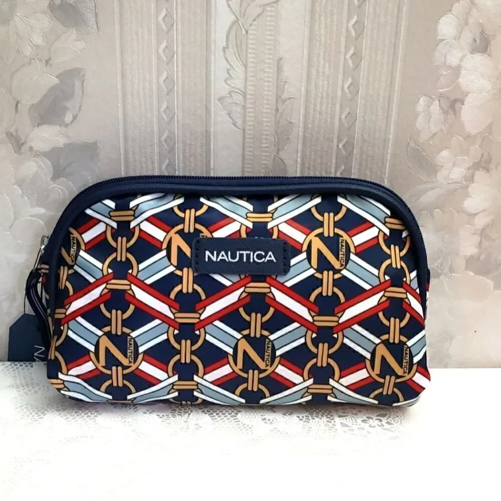 Nautica Cosmetic Bag Linked Chain Pattern